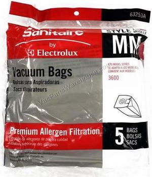 Eureka Electrolux Sanitaire Paper Bag, Style Mm Premium Allergen 5Pk #63253A-10