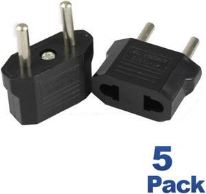 5 Pack Plug Adapter Converts USA to EURO 2 plug to 2 prong