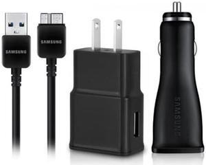 Samsung USB 3.0 Sync/Charge 1M Cable + Fast Car Charger + Home Charger (Black)