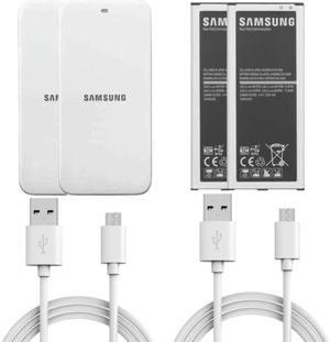 Samsung Galaxy Note 4 2x Battery 3220 mAh 2x Battery Charger 2x MicroUSB Cable