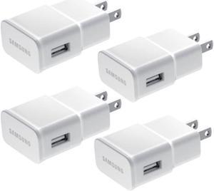Samsung Wall Charger Home Travel Charging Adapter for Samsung Smartphones (White) -  4 Pack - Non Retail Packing - OEM