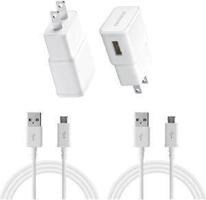 New OEM Samsung USB Charger for Galaxy Note 4 5 S6 S7 Edge + Wall Charger 2 Pack