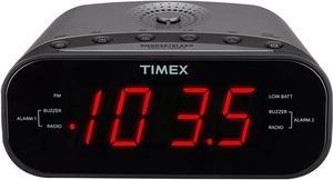 Timex T231GY AM/FM Dual Alarm Clock Radio with 1.2-Inch Red Display and Line