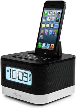 iHome Space Saver Stereo Alarm Clock Radio with USB Charging Port IHM50