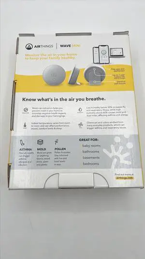 Airthings-292 Wave Mini - Indoor Air Quality - Chemicals (TVOCs), Humidity, Temperature
