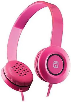 iHome Sleek Stylish Comfortable Stereo Headphones with Flat Cable - Pink IB35PNC