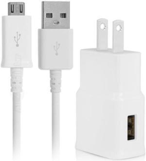 Samsung USB Travel Data & Charger Cable + Home Travel Charging Adapter (White) - OEM