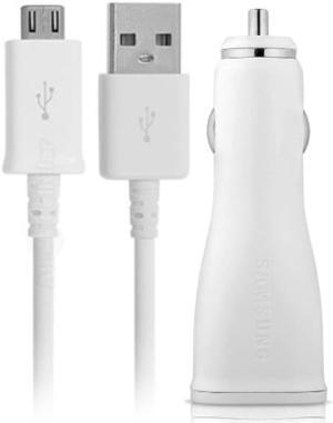 Samsung Data & Charger Travel Cable 3 Feet + Galaxy Edge Note Fast Car Charger - (White) - OEM