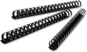 Gbc Black Binding Spine, Comb, 3/4", Sheet Capacity 160 3/4" Plastic 4000104