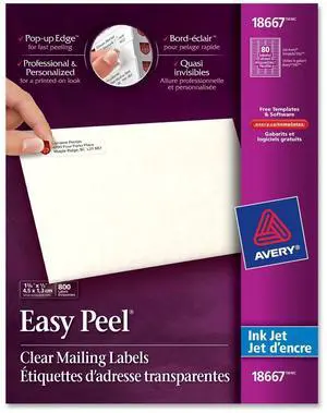 Avery Clear Easy Peel Mailing Labels
