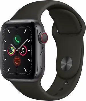 Apple Watch Series 5 40mm Space Gray Aluminum Case Black Sport Band + Cellular MWWQ2LL/A