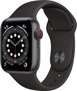 Apple Watch Series 6 40mm Space Gray Aluminum Case with Black Sport Band GPS + Cellular M02Q3LL/A