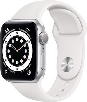 Apple Series 6 Watch 40mm Silver Aluminum Case with White Sport Band GPS MG283LL/A