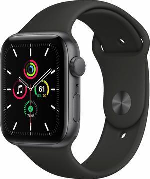 Apple Watch SE (GPS) 44mm Space Gray Aluminum Case with Black Sport Band - Space Gray MYDT2LL/A