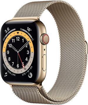 Apple Watch Series 6 44mm Gold Stainless Case with Gold Milanese Band GPS + Cellular - M07P3LL/A