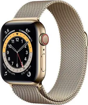 Apple Watch Series 6 40mm Gold Stainless Steel Case with Gold Milanese Loop Band GPS + Cellular M02X3LL/A