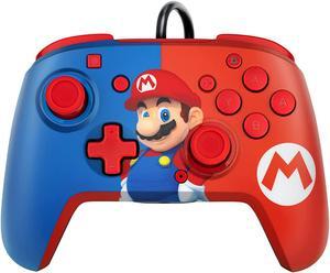 PDP Gaming Faceoff Deluxe+ Wired Switch Pro Controller - Red/Blue Mario Design 500-134-NA-C1MR-1