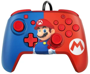 PDP Gaming Faceoff Deluxe+ Wired - Red/Blue Mario Design - No Addl Joystick PDP Gaming Faceoff Deluxe+ Wired - Red/Blue Mario Design - No Addl Joystick