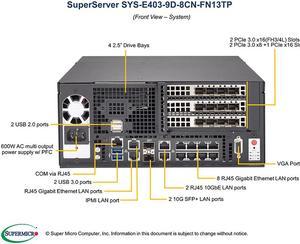 Supermicro SYS-E403-9D-8CN-FN13TP Server (CSE-E403IF-505 + X11SDW-8C-TP13F)