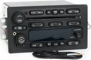 UNLOCKED 03-05 Chevy GMC Truck AMFM 6 Disc CD Radio w Aux Input & Cable 10357886