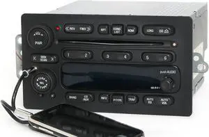 Chevy GMC Truck 05-09 AM FM 6 Disc CD Radio w Aux Input on Face & Cable 28058188