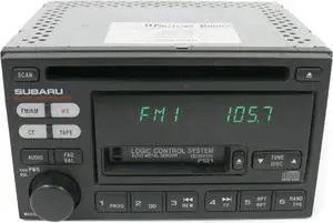 2000-02 Subaru Legacy AM FM Radio CD Cassette Player 86201AE12A Face P121