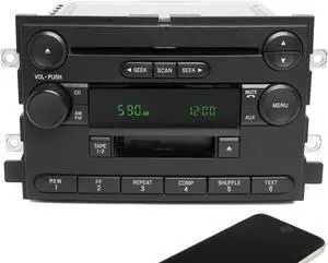04 Ford F-150 AM FM Cassette CD Player Radio w Bluetooth Upgrade 4L3T-18C868-FD