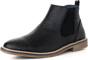 Alpine Swiss Mens Nash Chelsea Boots Snakeskin Ankle Boot Genuine Leather Lined