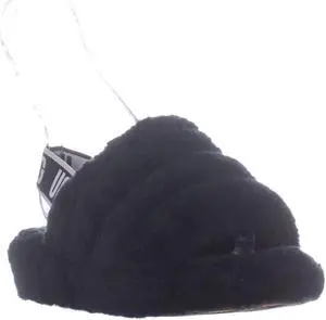 UGG Australia Fluff Yeah Slide Sandals, Black, 6 US / 37 EU