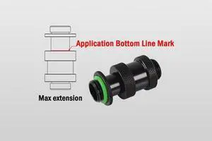 Bitspower G1/4" Adjustable Aqua Link Pipe (22-31mm), Matte Black