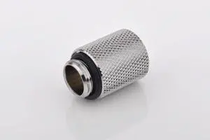 Bitspower G1/4" Male to Female Extender Fitting, 20mm, Silver Shining