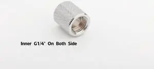 Bitspower G1/4" Female to Female Extender, 20mm, Silver Shining