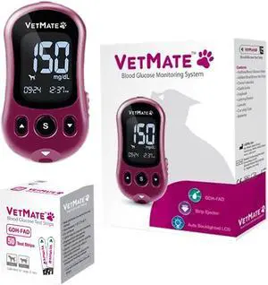 Dog Cat Pet Diabetic Blood Glucose Home Care Glucose Monitor + Test Strip 50