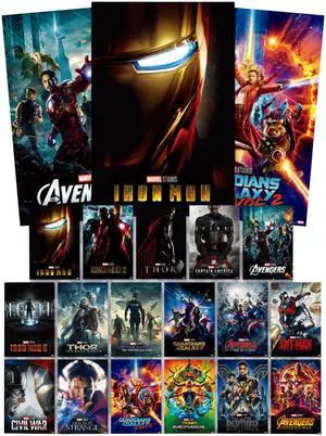 (Lot of 17) Marvel Movie Poster Collection The 10th Anniversary Limited Edition