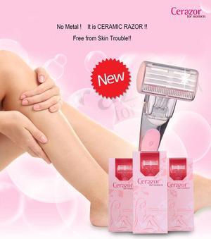 Premium Hair Shaver Ceramic Razor Face & Body No Skin Damage Rust-free World's first Non-Metallic Eyebrow Trimmer (Woman)