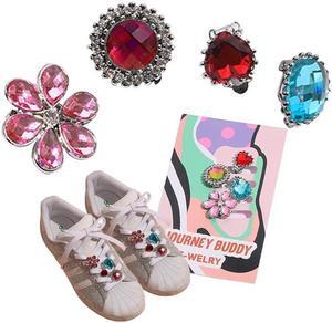 Shoe Charms Decorative Shoe Clip Gem Fashion Bling Accessory for Sneakers and Casual, Aesthetic Jewels Girly Shoe Accessories for Women Girl Adults(4 PCS Set)