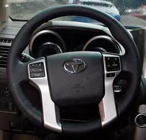 Steering Wheel Cover For Toyota Land Cruiser Prado 2010 2012 2014 Tundra Tacoma Car Special Hand-stitched Genuine Leather Covers Steering Wheel Cover For Toyota Land Cruiser Prado 2010 2012 2014 Tundra Tacoma Car Special Hand-stitched Genuine Leather Covers