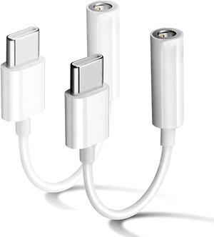 2 Pack USB C to 3.5mm Headphone Jack Adapter Type C Port Audio Aux Cable Dongle Compatible with iPhone 16/15/15 Plus/15 Pro/15 Pro Max/iPad/Pixel  Galaxy S23 S22 S21 S20 Ultra Z Flip/Note