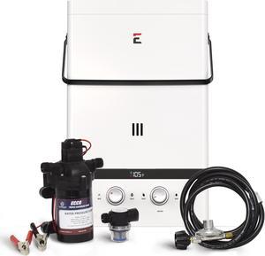 Eccotemp Luxe 3.0 GPM Portable Outdoor Tankless Water Heater with EccoFlo Diaphragm 12V Pump and Strainer