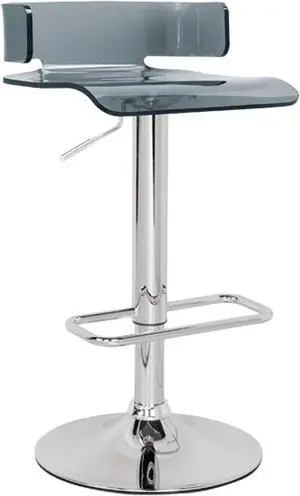 Rania - Adjustable Stool (1Pc) Gray & Chrome