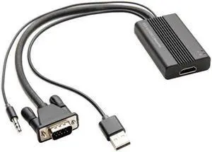 VGA to HDMI Video & Audio Converter Output Computer Screen Movie and Game on TV & Projector