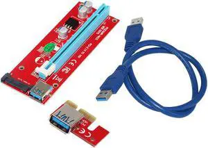 0.6M PCI-E 1X to 16X Riser Card Extender PCI Express Adapter USB 3.0 Cable 15Pin SATA for Bitcoin Mining Machine bitcoin pc