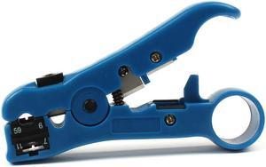 Wire Coax Coaxial Universal Cable Stripper Cutter Stripping Pliers Tool for Network rj45 Cables - Blue