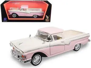 1957 Ford Ranchero Pickup Truck Pink 1/18 Diecast Model by Road Signature