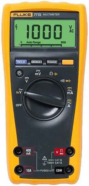 Fluke 77-4 Automotive Digital Multimeter, 1000 V CAT III and Cat IV 600 V safety standards