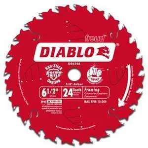 Freud 6-.50in. 24T Diablo Circular Saw Framing  Blade  D0624A - Pack of 10