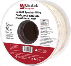 UltraLink CL216100 Integrator In-Wall Speaker Wire 16 Gauge 2 Conductor  30 Meter