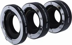 Movo Photo AF Macro Extension Tube Set for Nikon 1 AW1, J1, J2, J3, S1, V1, V2 Mirrorless Cameras with 10mm, 16mm & 21mm Tubes (Metal Mount)