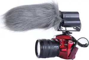 Movo WS3 Furry Outdoor Microphone Windscreen Muff for Large Shotgun Microphones up to 7" X 55mm (L x D) - Fits the Rode Videomic, TAKSTAR SGC-598 & Similar Mics