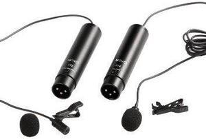 Movo LV4 Dual XLR Lavalier Interview Kit with Omnidirectional and Cardioid Microphones, Lapel Clips and Windscreens